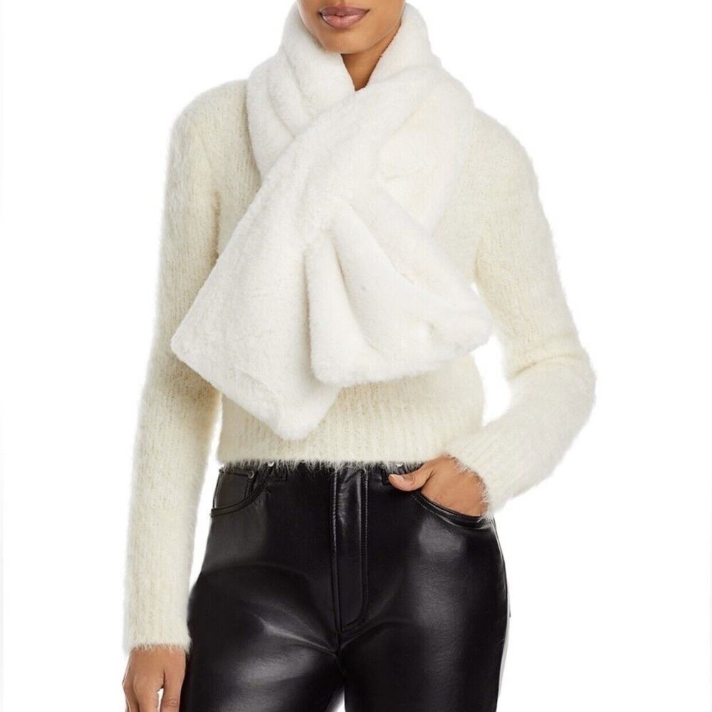 APPARIS Bambi Faux Fur Scarf Ivory Cream OS NWT $92